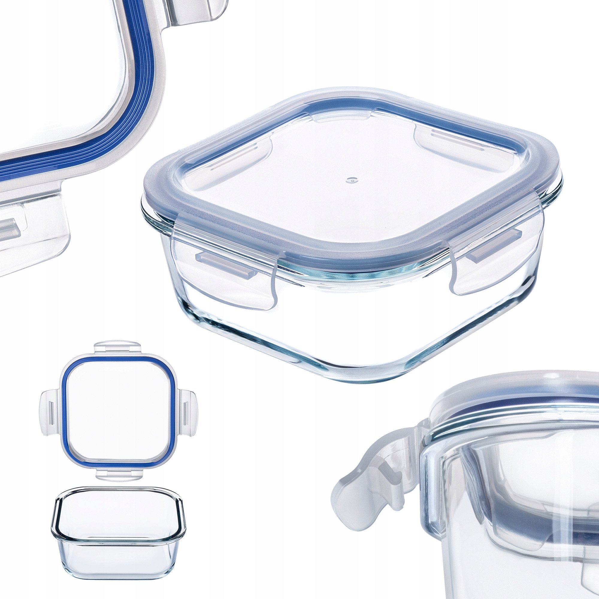 Kadax KADAX Szklany Pojemnik Na Żywność 320ml Z Pokrywką Pudełko Śniadaniówka