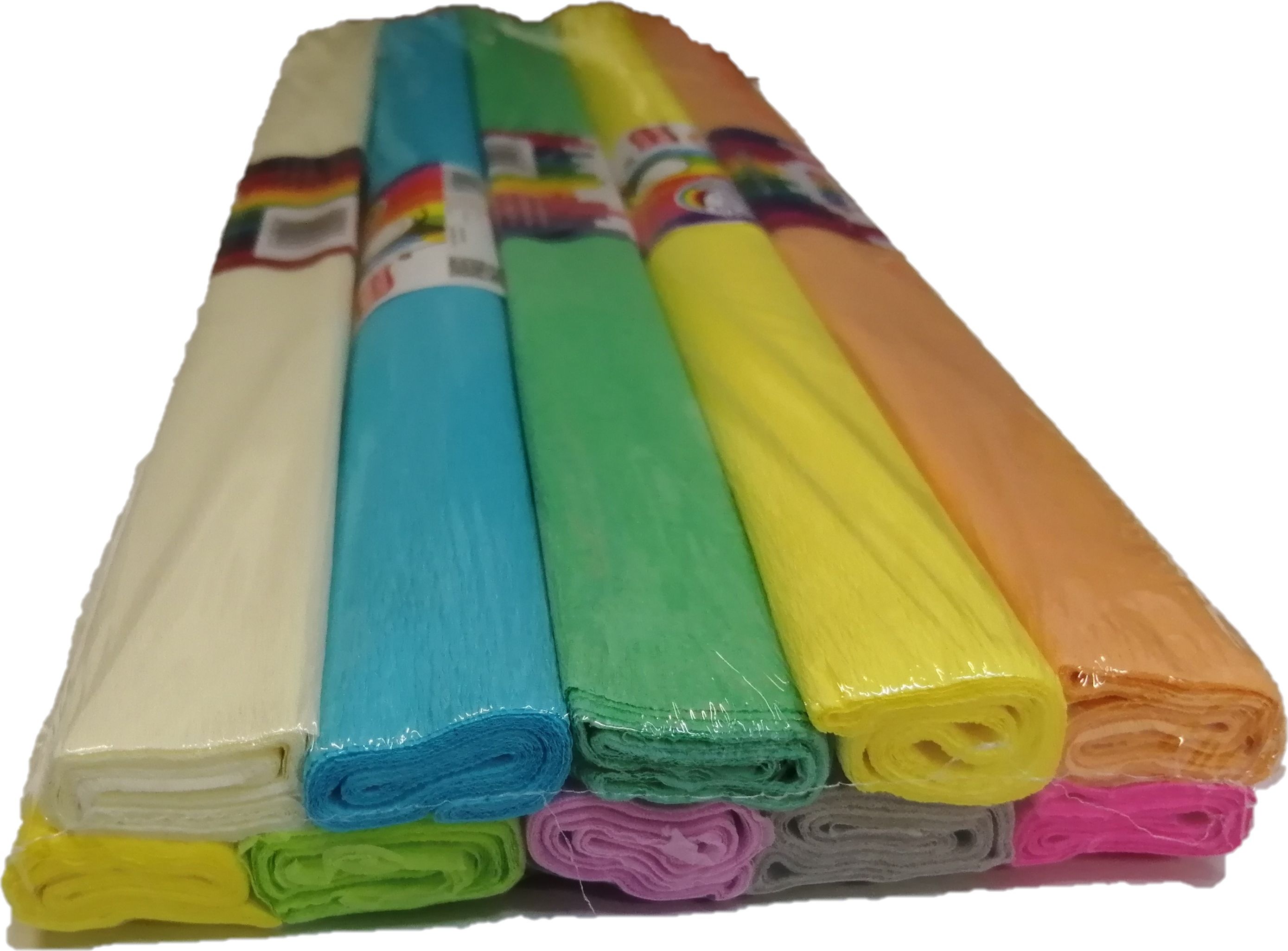 KW Trade Bibuła marszczona MIX 10 kolorów pastelowych