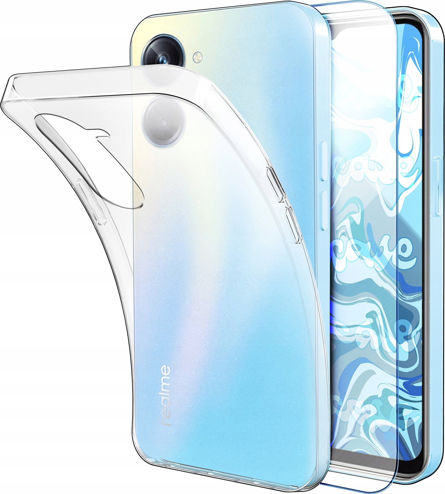 Etui Do Realme 9i 5G / 10 5G (Przezroczyste, Silikonowe, Ochronne) Szkło