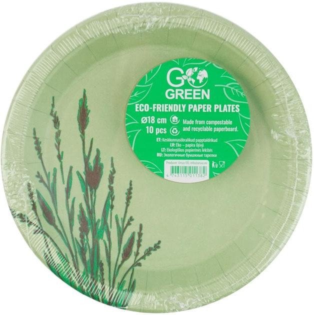 Ekologiczne talerzyki papierowe Reed Go Green* O18cm 10 gab./ 0 07kg 4743115011382
