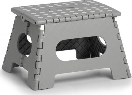 Zeller Składany stołek, plastikowy, szary, 35 x 28 x 22 cm