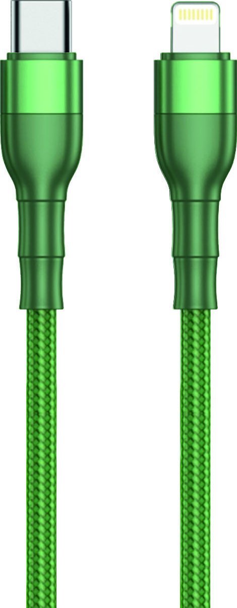 Kabel USB 2GO Lightning - USB-C 1 m Zielony (797312)