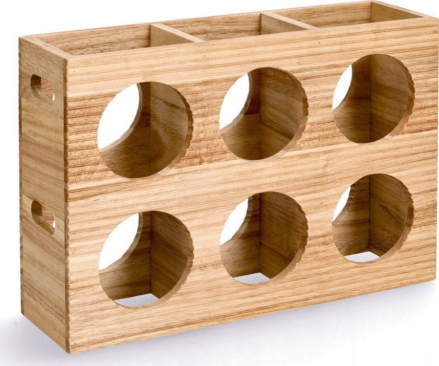 Zeller Stojak na 6 butelek, drewno, 38 x 11,6 x 27 cm