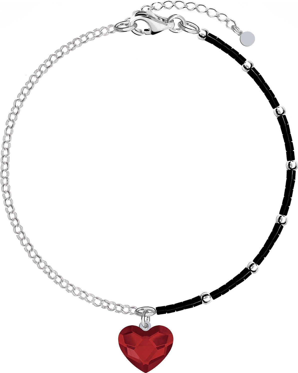 Radziszewska Jewellery Bransoletka Srebrna z Sercem i koralikami