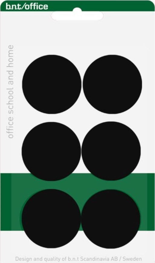 Stickn Magneter bnt sort Ø30mm blister 6stk/pak - (6 stk.)