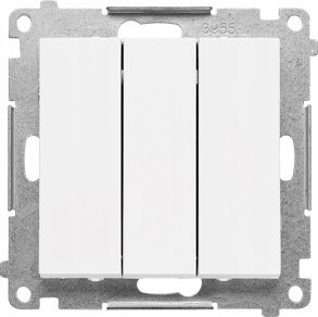 Kontakt-Simon Łącznik potrójny Kontakt-Simon 55 TW31.01/111 moduł 10 AX, 250V~, szybkozłącza biały mat