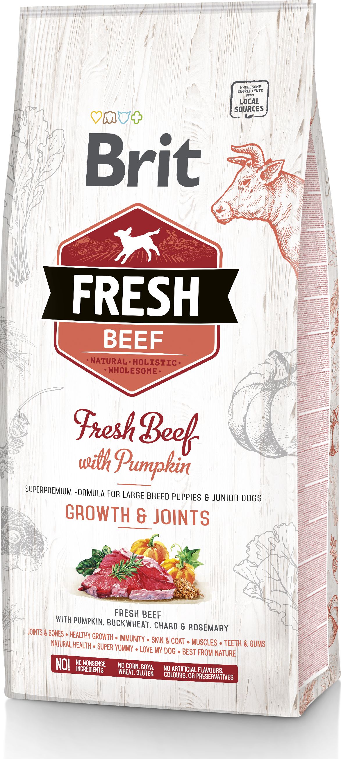Brit Fresh Beef & Pumpkin Puppy Large Growth & Joints 12kg