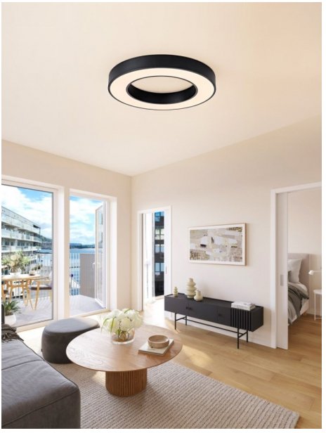 Immax Neo Pastel Slim Smart Lampa Sufitowa 60 X 7Cm 53W Czarna Zigbee 3.0, Tuya