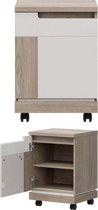 BogFran Kontenerek L/P pod biurko Szafka na kółkach Dąb Cremona ASTON AN13