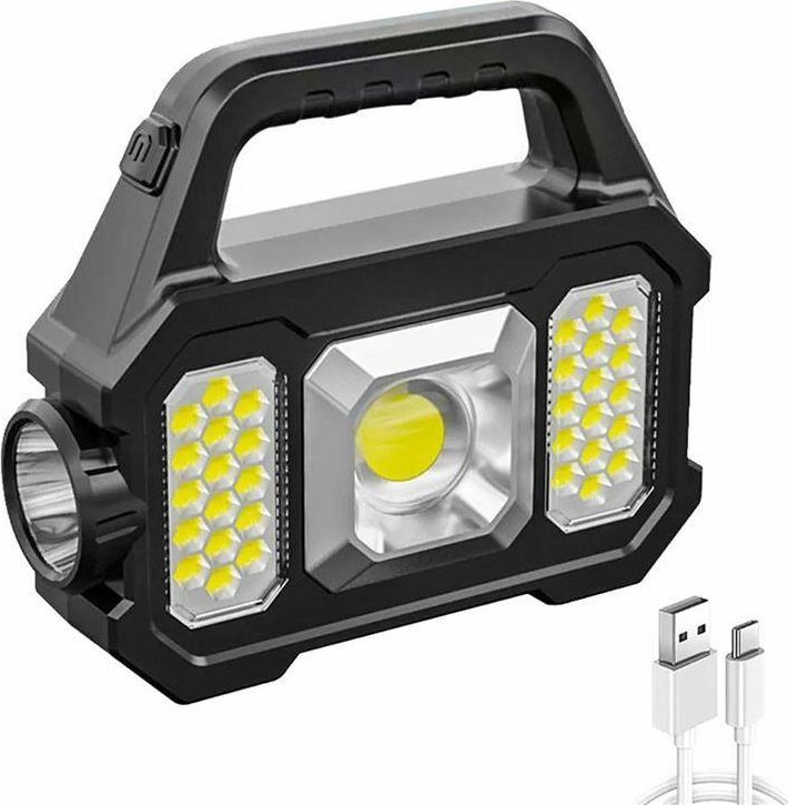 Aptel Akumulatorowa LATARKA LED Solarna ZOOM 800m 5W czarna ZD103