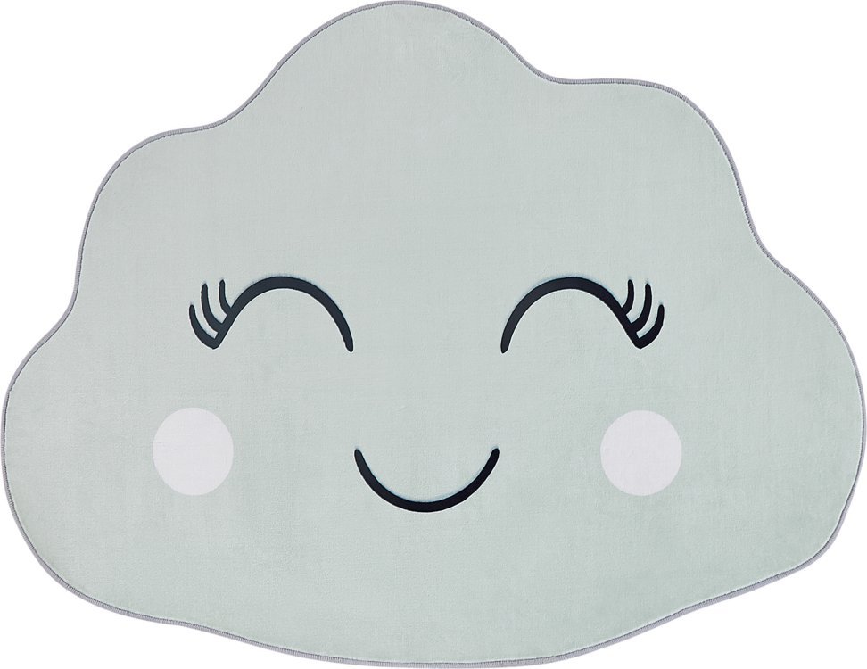 Beliani Dywan dziecięcy kształt chmury 90 x 120 cm zielony CUMULUS