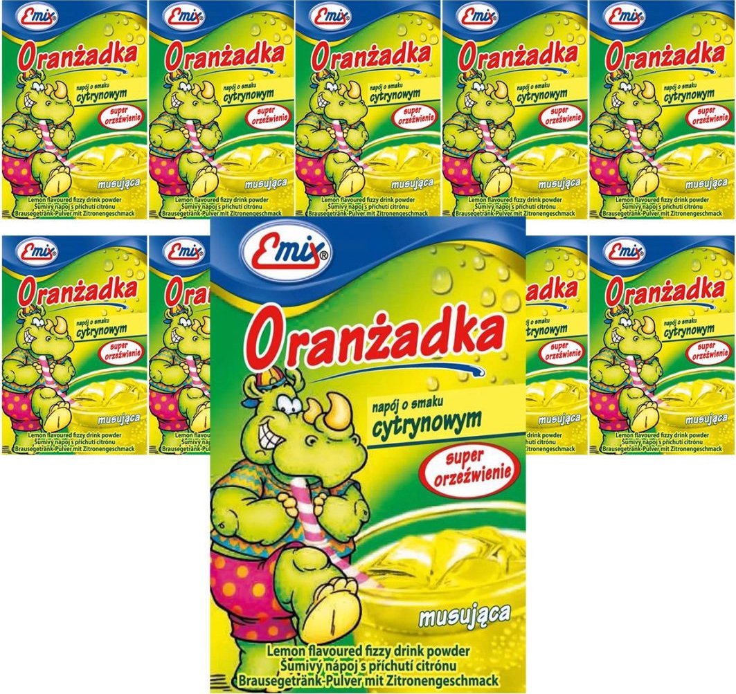 Emix Emix Oranżada o smaku cytrynowym 16 g x 10 sztuk