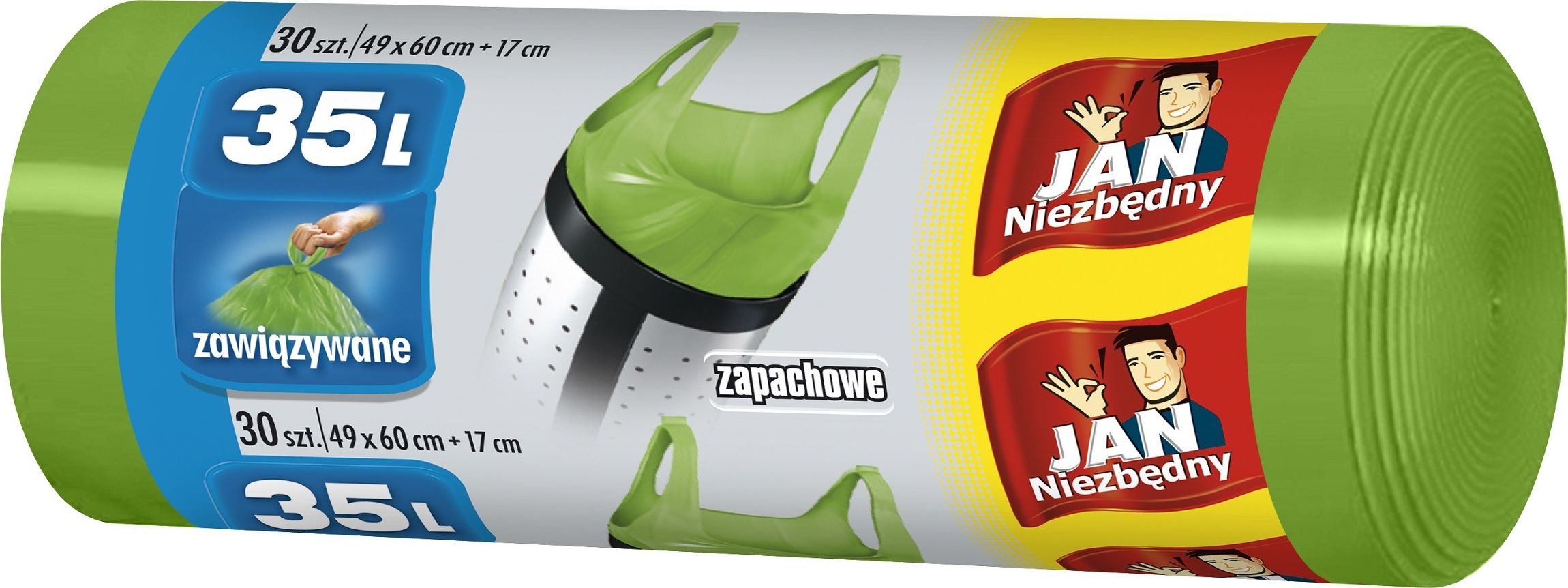 JAN Niezbędny Sarantis Jan Niezbędny Worki na śmieci zapachowe 35L zielone 1op.-30szt
