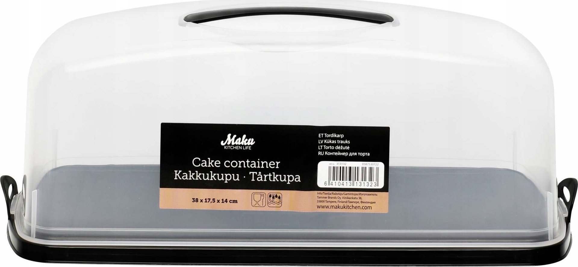 Prostokątny pojemnik na ciasto, 38 x 17,5 x 14 cm