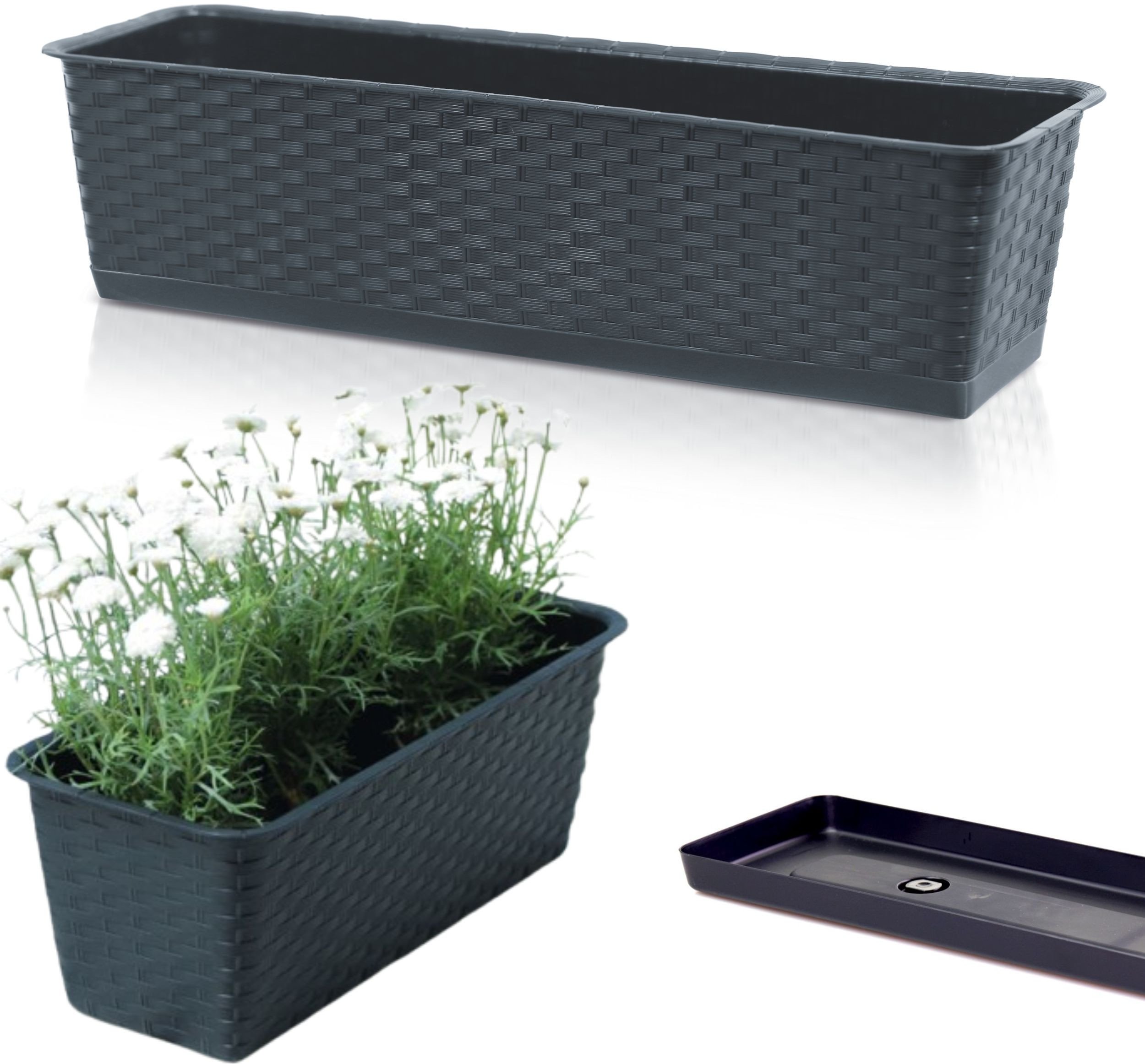 Skrzynka balkonowa Ratolla z podstawką ISR500P Doniczka prostokątna