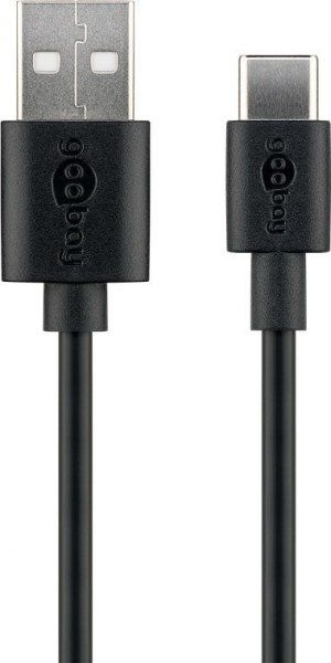 Kabel USB Goobay USB-A - USB-C 3 m Czarny (59124)