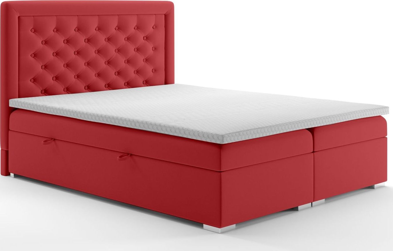 LAVERTO Łóżko kontynentalne AMIGO 160x200 bordowe velvet z pojemnikiem
