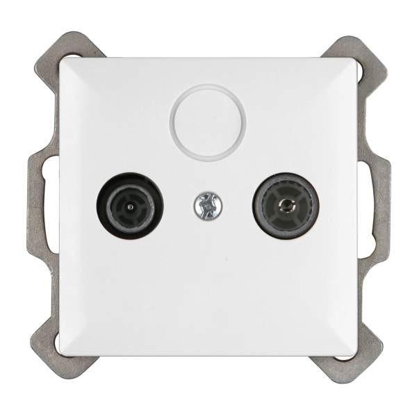 Opal Gniazdo RTV końcowe opal/perła białe