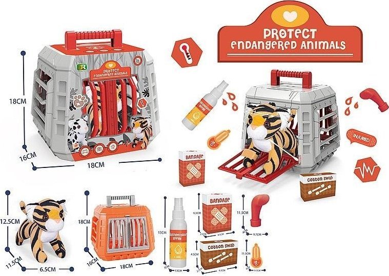 Tygrysek pluszowy z transporterem