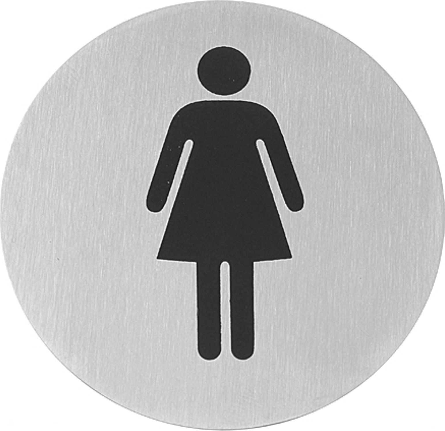 Hendi Tabliczka informacyjna samoprzylepna na drzwi WC WOMEN stal nierdzewna śr. 75mm - Hendi 663615 Tabliczka informacyjna samoprzylepna na drzwi WC