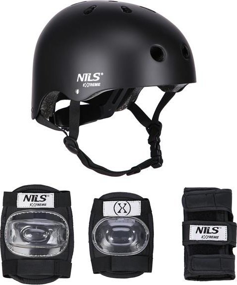 Nils Extreme MR290+H230 KASK Z OCHRANIACZAMI ZESTAW CZARNY ROZM. S NILS EXTREME