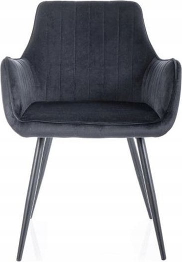 Signal Krzesło fotelowe APPLE VELVET czarne tapicerowane