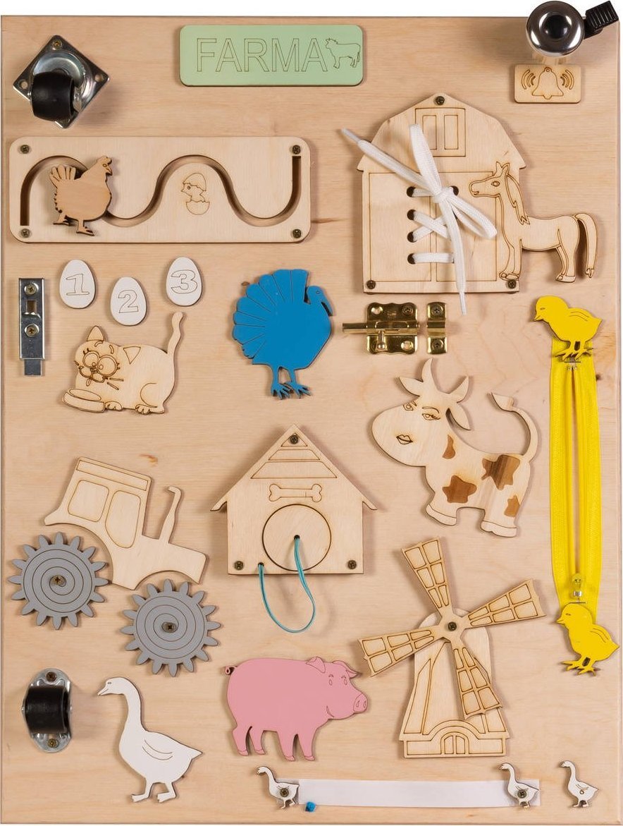 KIK Tablica manipulacyjna dwustronna kredowa drewniana