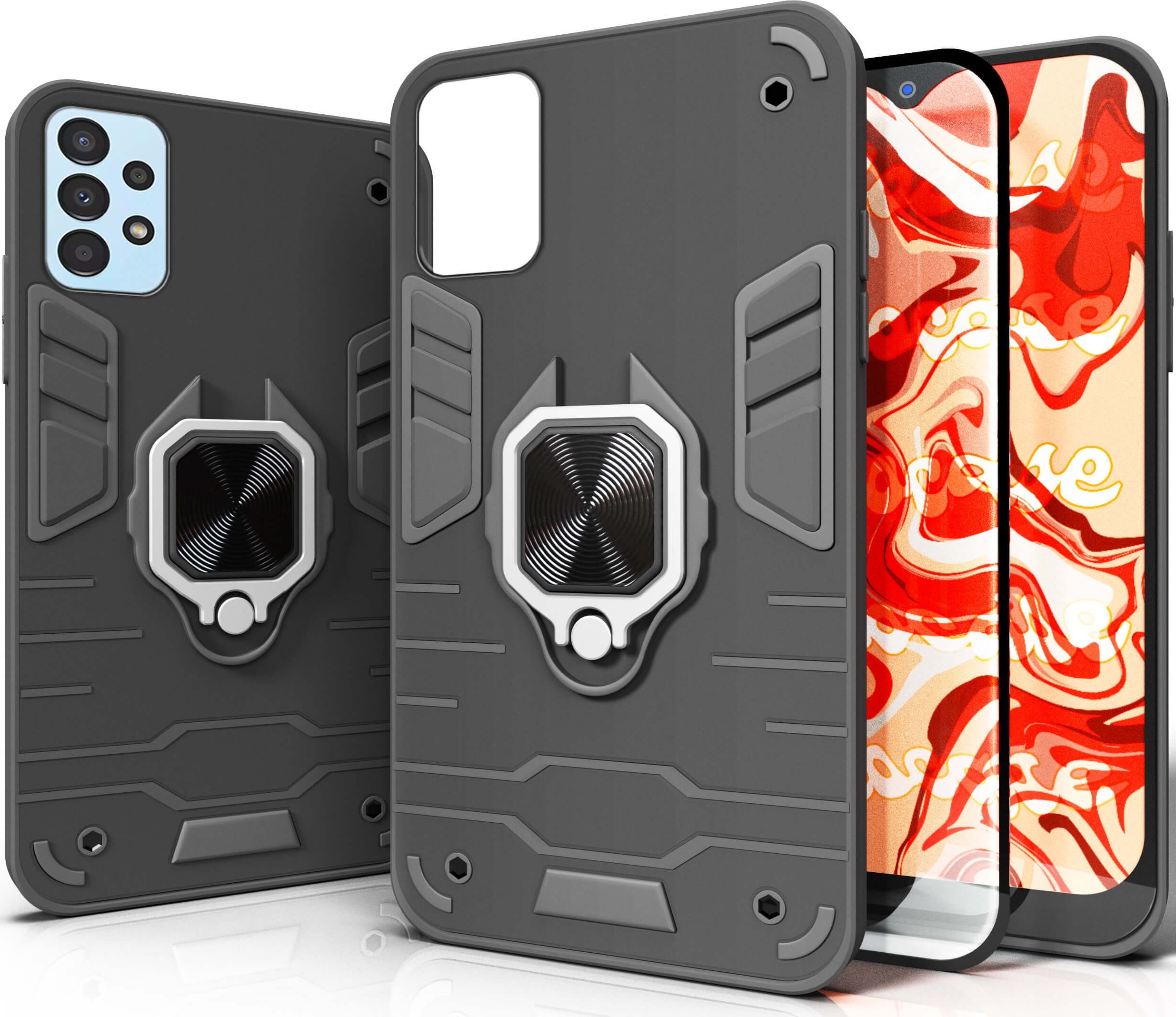 Hello Case ETUI PANCERNE DO SAMSUNG GALAXY A13 5G CZARNE OBUDOWA ARMOR HOLDER SZKŁO