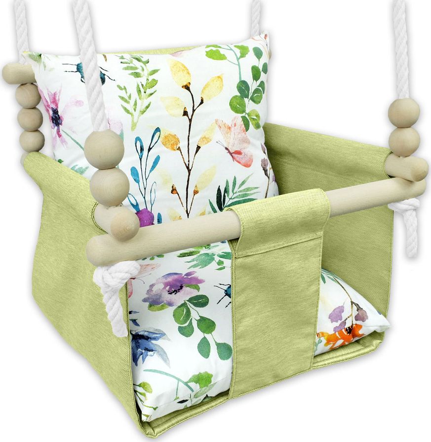 Huśtawka Elior Drewniana huśtawka dla dziecka kwiaty - Glofi