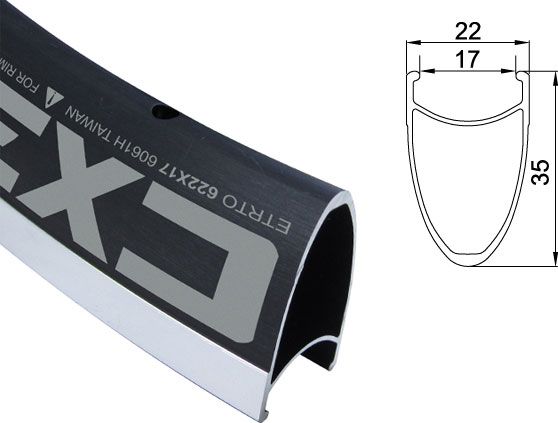 Alexrims Obręcz szosa ALEXRIMS CX35 700x32otw. czarna