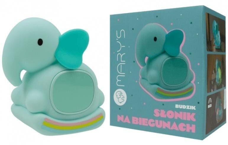 Lampka nocna z budzikiem Słonik na biegunach