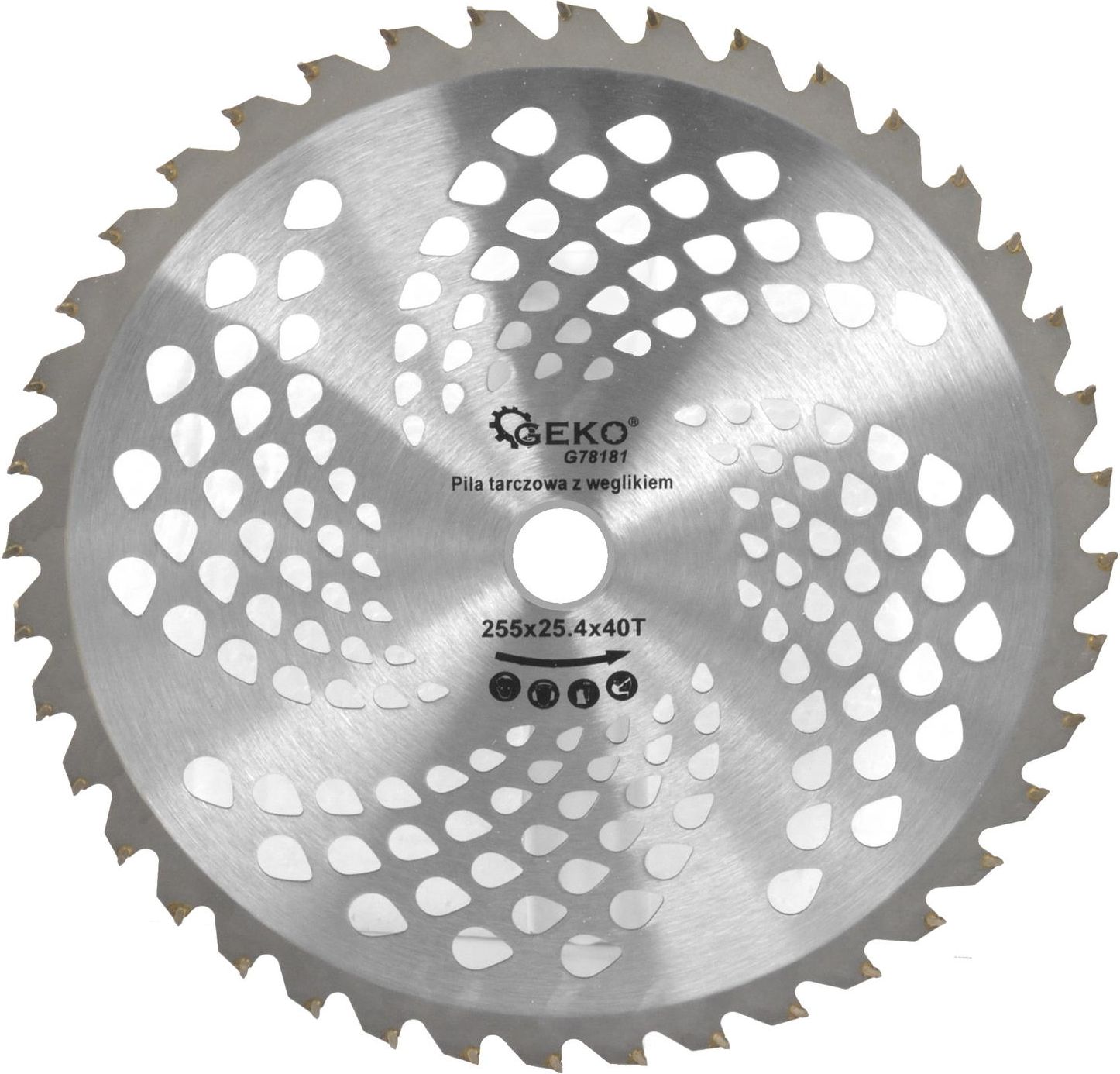 Geko Tarcza z widią do podkaszarki spalinowej 255x25,4mmx40T (50)