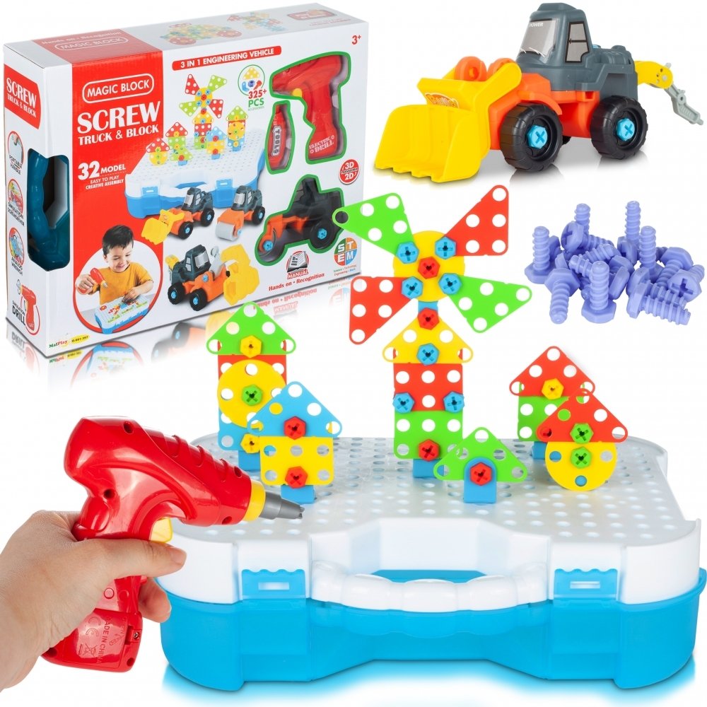 Walizka Małego Konstruktora z Autami Budowlanymi