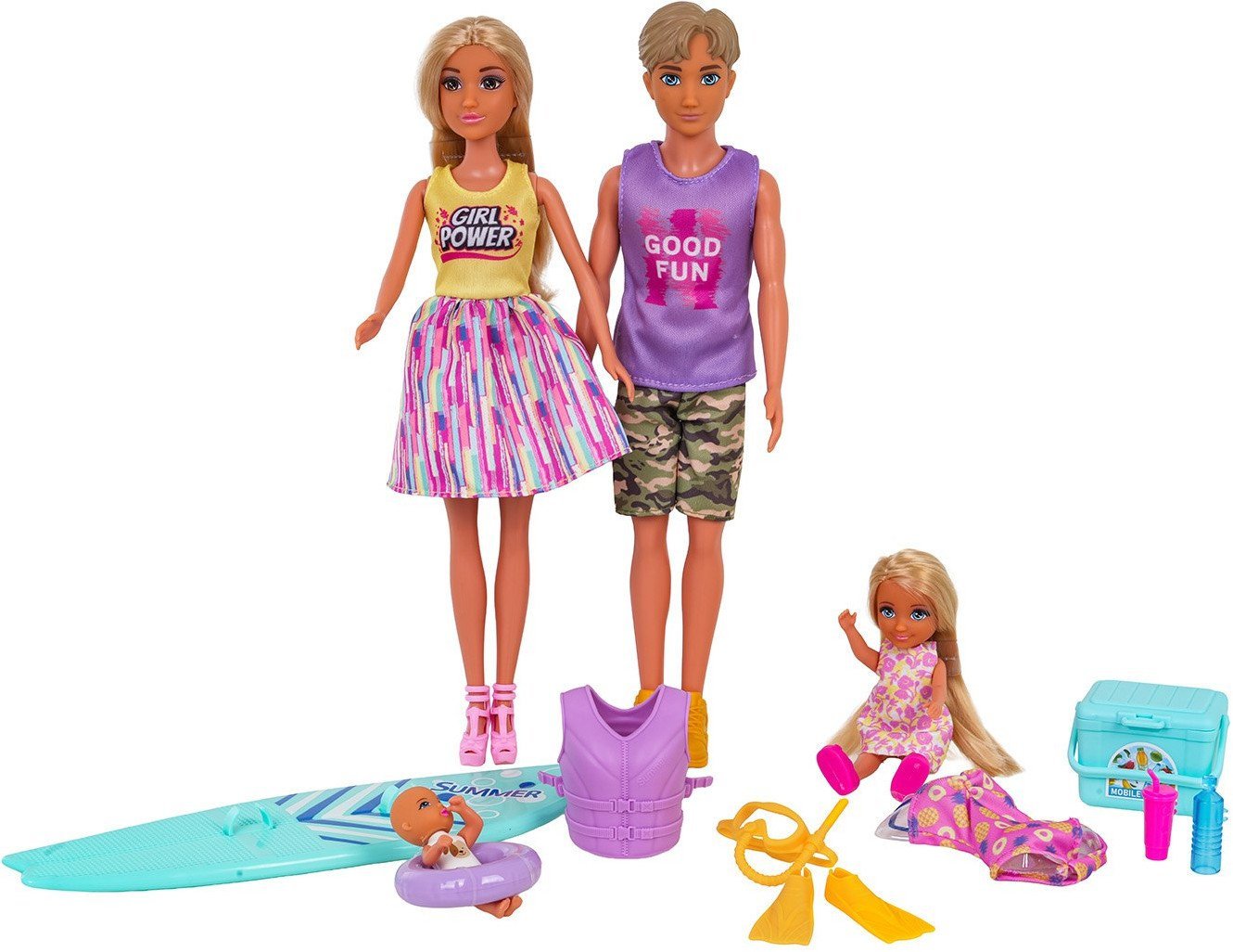 Zestaw Lalek, Rodzina na Wakacjach + Akcesoria