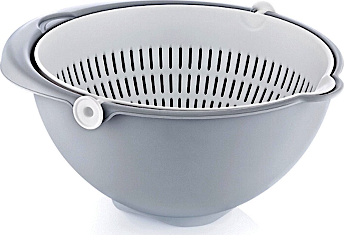 Keeeper KEEEPER - 2w1 - Miska - Cedzak - Stella - szara - 25x25x12 cm