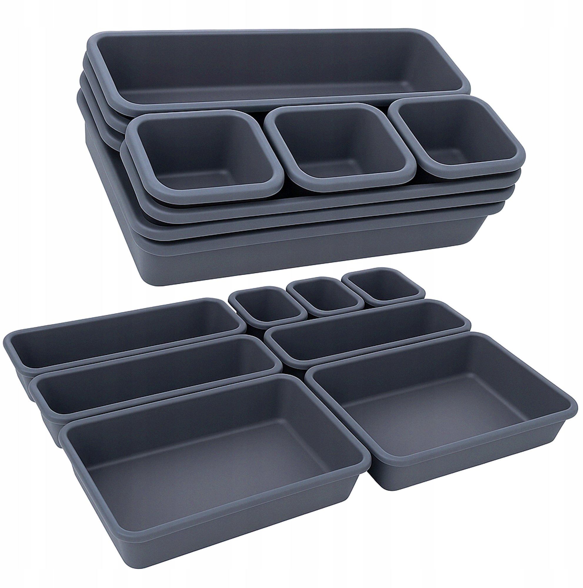 ORGANIZER MODUŁOWY MODULARNY DO SZUFLADY SZUFLADOWY WKŁADY ZESTAW 8SZT