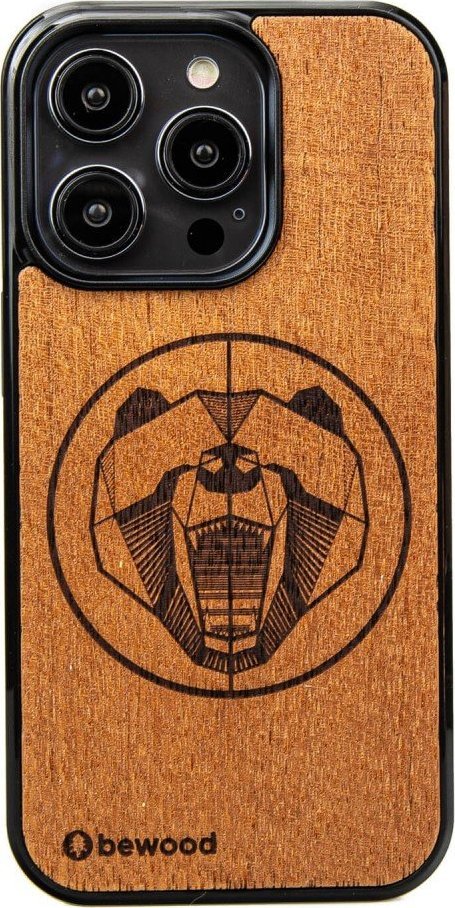 BeWood Drewniane Etui Bewood na iPhone 14 Pro NIEDŹWIEDŹ MERBAU