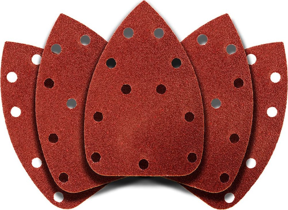 Graphite Papier ścierny na rzep delta 140 x 140 x 80 mm, K60, 5 szt., z otworami