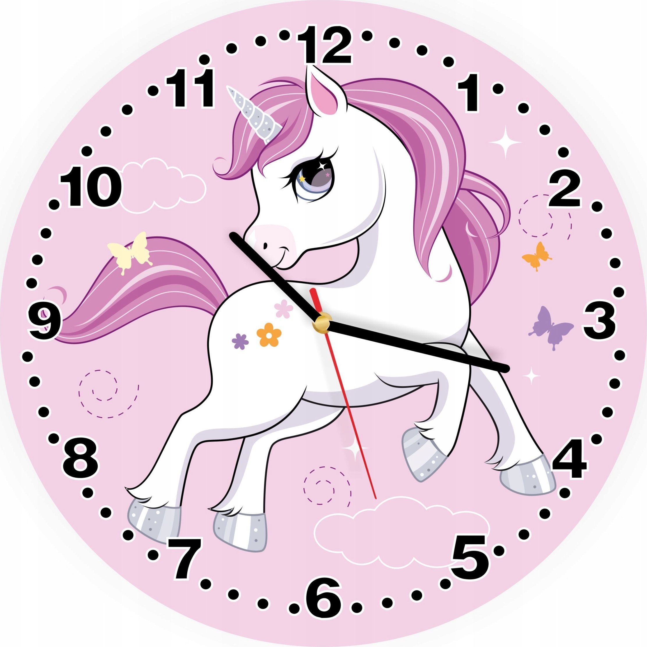 naSciane Zegar dla dzieci kucyk jedorożec PONY konik