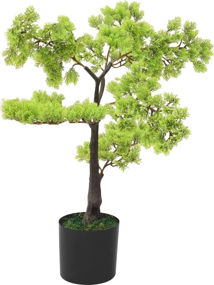 vidaXL Sztuczne bonsai z cyprysu, z doniczką, 60 cm, zielone