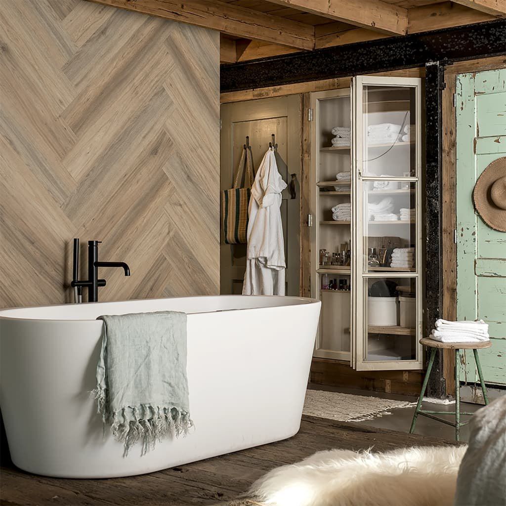 WallArt WallArt Listwy drewnopodobne, naturalny dąb w kolorze brązu kawy latte