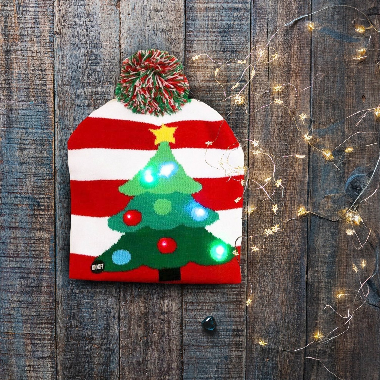 PrzydaSie Czapka Zimowa Led Świąteczna Święta Świeci Ciepła