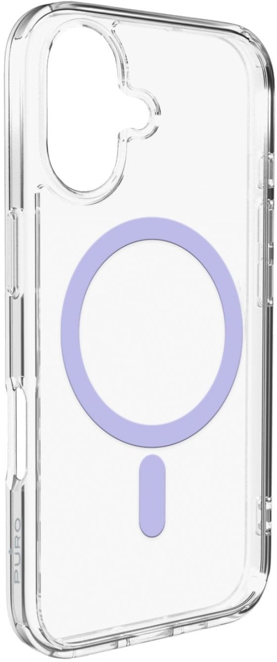 Etui Puro Lite Mag TPU+PC kompatybilne z MagSafe na iPhone 17 - przezroczyste z różowym pierścieniem