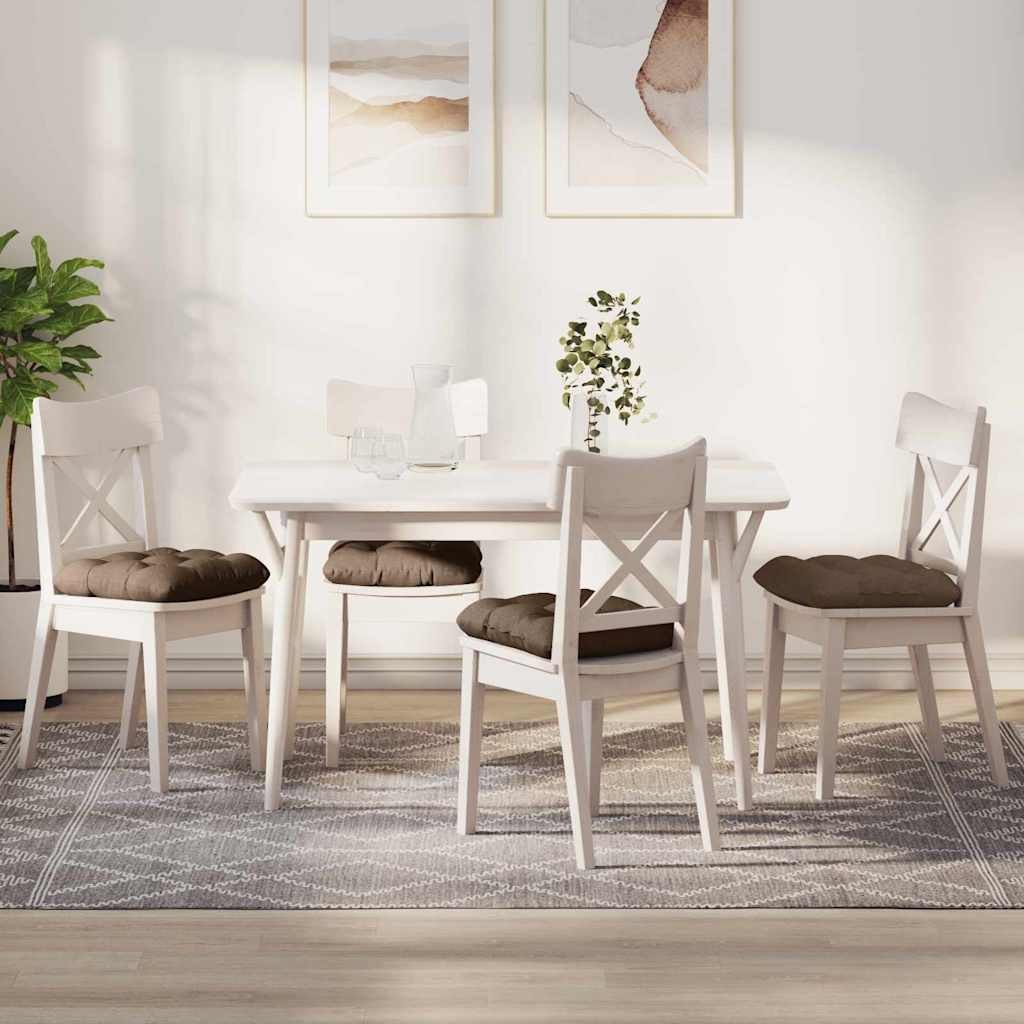 vidaXL Poduszki na siedziska 4 pcs Brązowy 45 x 45 x 12 cm tkanina