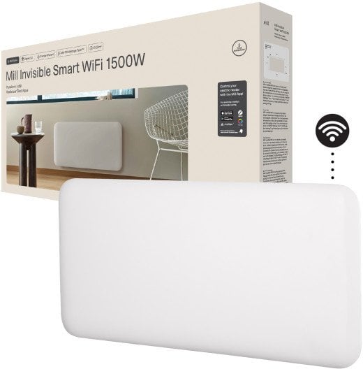 Mill Invisible Smart WiFi Heater | PA1500WIFI4 | Panel Heater | 1500 W | Suitable for rooms up to 18-22 m² | White | IPX4