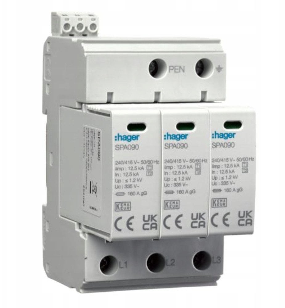Ogranicznik przepięć Typ T1+T2 Typ T1+T2 MOV 3P sieć TN-C In=50kA SPA930