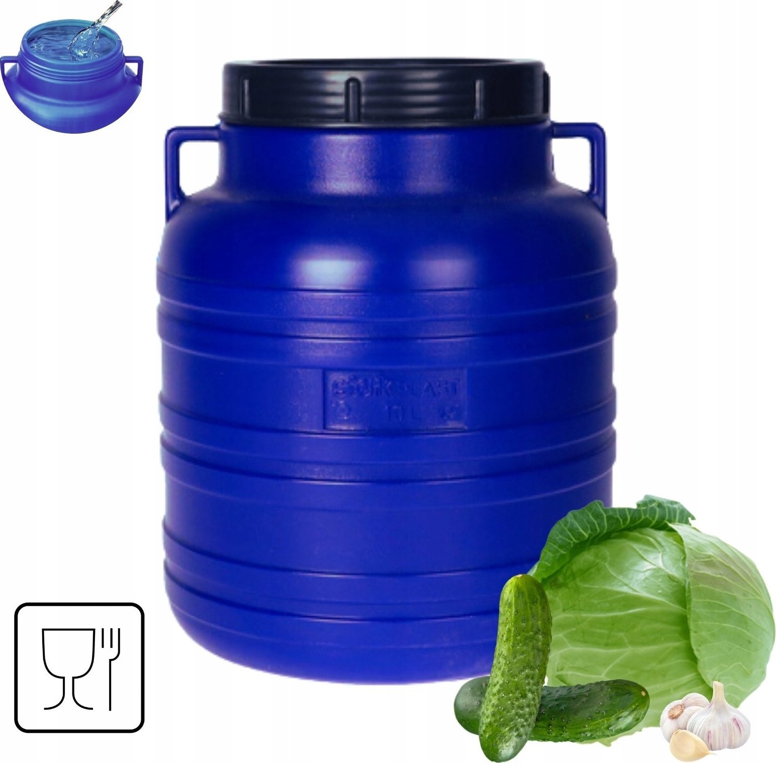 Prymus BECZKA PLASTIKOWA 10 L DO KISZENIA KAPUSTY NA WODĘ DESZCZÓWKĘ OGÓRKI MAŁA