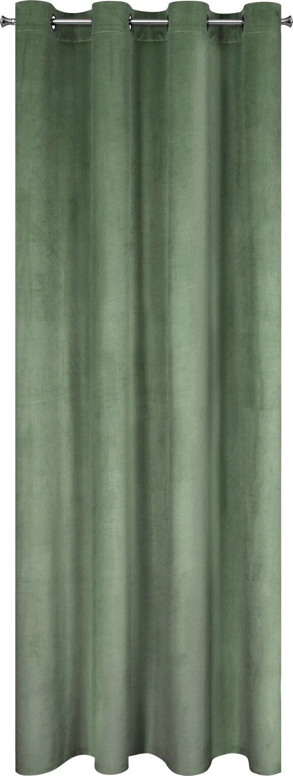 Eurofirany Zasłona zaciemniająca welwetowa na przelotkach MELANIE 140X250 c. miętowa