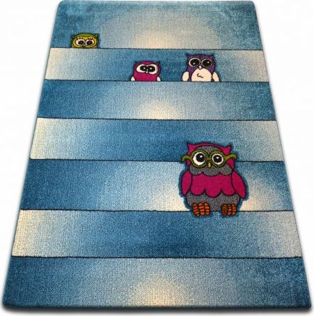 Dywany Łuszczów Dywan KIDS Sowy niebieski C412, 140x190 cm
