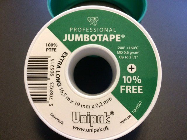 Unipak Taśma teflonowa Jumbotape do instalacji wodnych 19mm x 16,5m (13116)